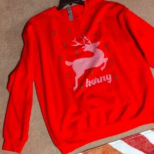 New never worn Horny Reindeer ugly Christmas sweatshirt.
